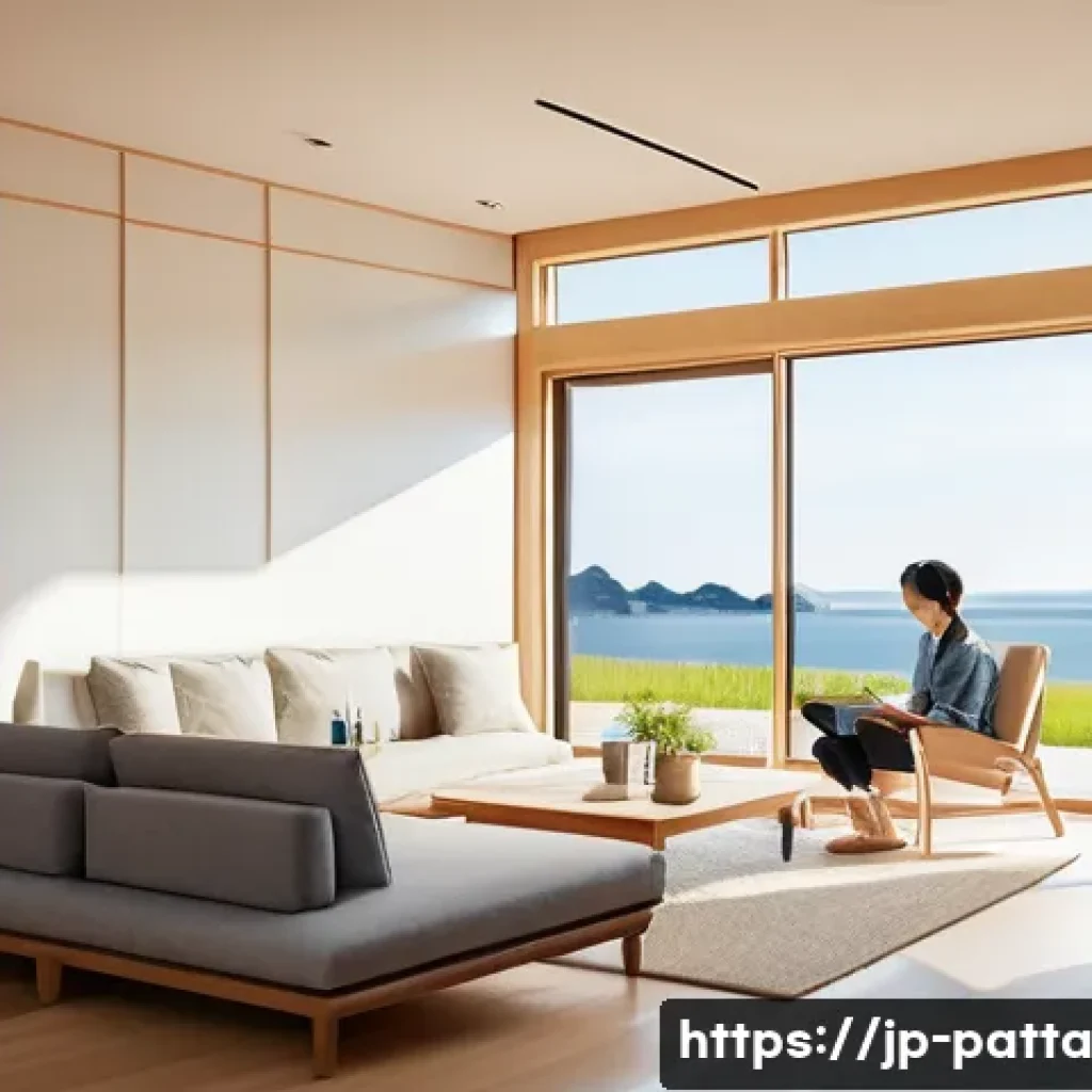 기후 위기 해결을 위한 다층적 접근 방법 - **Prompt: A serene and optimistic scene depicting a modern Japanese family home seamlessly integrate...
